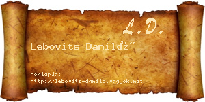 Lebovits Daniló névjegykártya